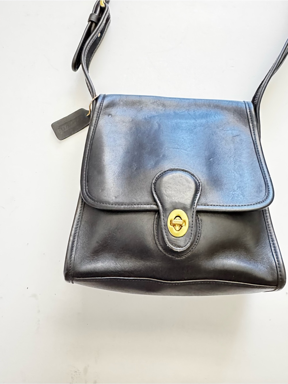Vintage Coach Black Shelburne Leather Crossbody Bag 9038 - Picture 2 of 11